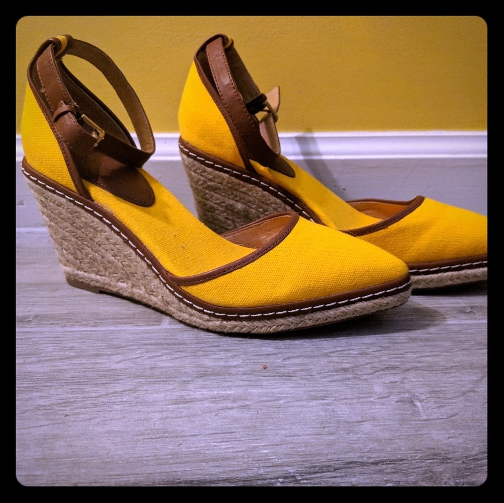 Yellow Keiko Closed-Toe Canvas Espadrille Wedge